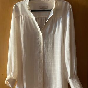LOFT Women's Ivory Button-Down Shirt